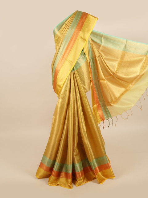 

Pothys Yellow & Orange Art Silk Banarasi Saree