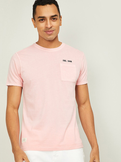 

Forca by Lifestyle Men Pink Slim Fit T-shirt