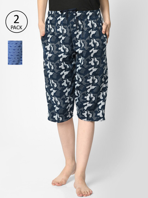

VIMAL JONNEY Women Multicoloured 2 Printed Lounge Shorts, Multi