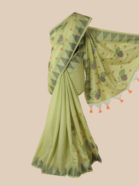 

Pothys Green Ethnic Motifs Art Silk Saree