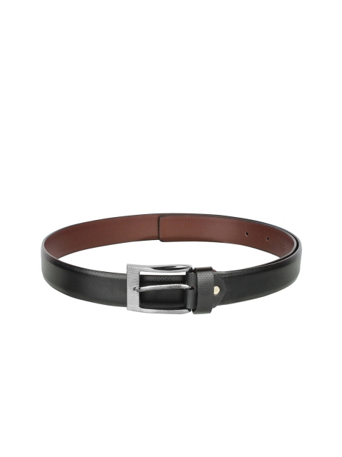 

Swiss Design Men Black Textured Leather Formal Belt