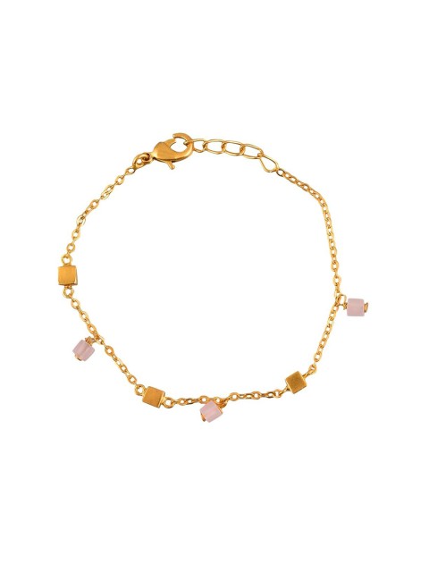 

Amaltaas Women Gold-Toned & Pink Brass Handcrafted Gold-Plated Charm Bracelet