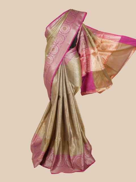 

Pothys Grey & Pink Woven Design Zari Art Silk Banarasi Saree