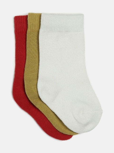 

MINI KLUB Boys Pack Of 3 Solid Above Ankle-Length Socks, Red