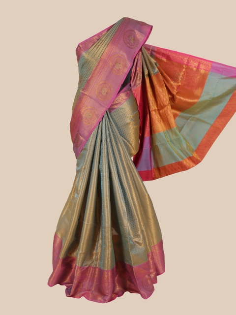 

Pothys Blue & Purple Woven Design Zari Art Silk Banarasi Saree