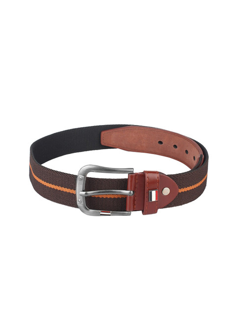 

Swiss Design Men Brown Striped Canvas Belt