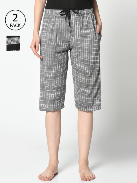

VIMAL JONNEY Women Pack of 2 Lounge Shorts, Black