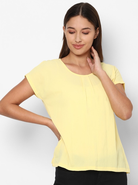 

Allen Solly Woman Yellow Extended Sleeves Regular Top