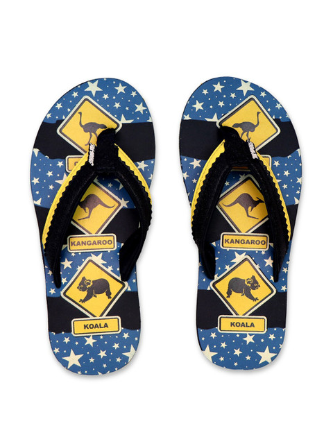 

Solethreads Kids Blue & Yellow Printed Thong Flip-Flops