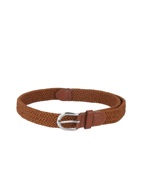 

Swiss Design Women Coffee Brown Woven Design Belt
