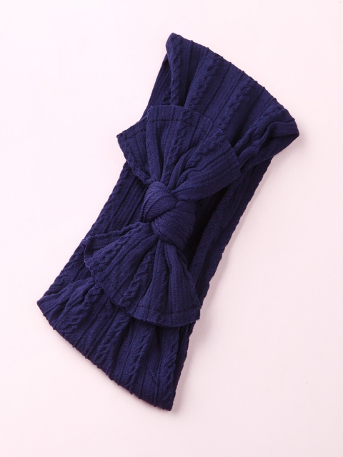 

AQUASTREET Girls Navy Blue Bow Jacquard Hairband