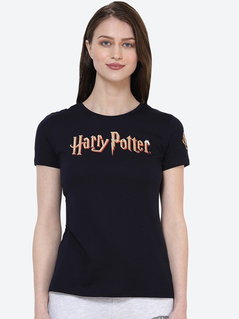 

Free Authority Women Blue Harry Potter Printed Cotton T-shirt
