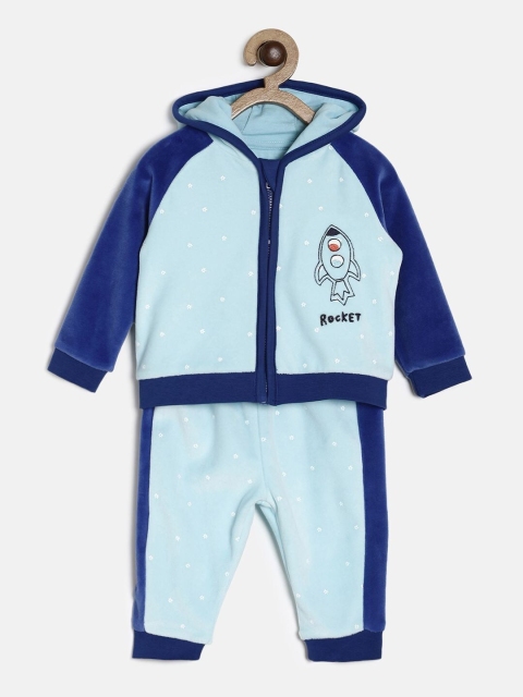 

MINI KLUB Boys Turquoise Blue & White Printed T-shirt with Pyjamas