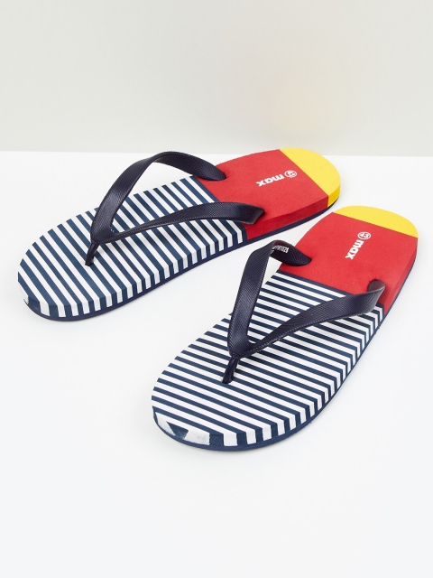 

max Men Red & White Printed Thong Flip-Flops