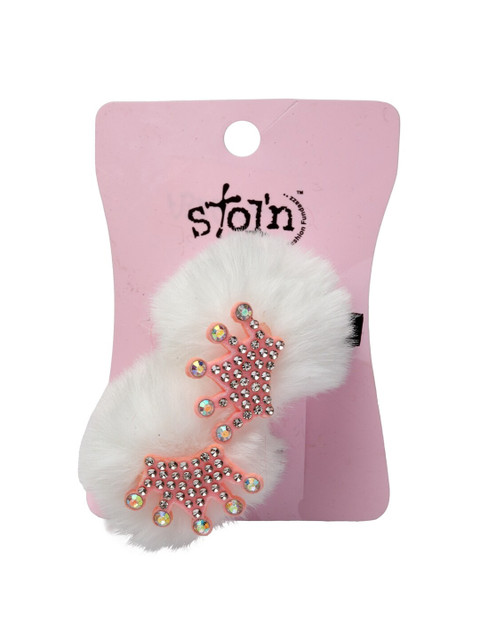 

Stoln Girls White & Pink Set of 2 Embellished Alligator Hair Clip