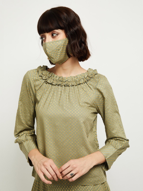 

max Women Green Georgette Regular Top