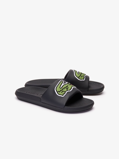 

Lacoste Men Black & Green Printed Sliders