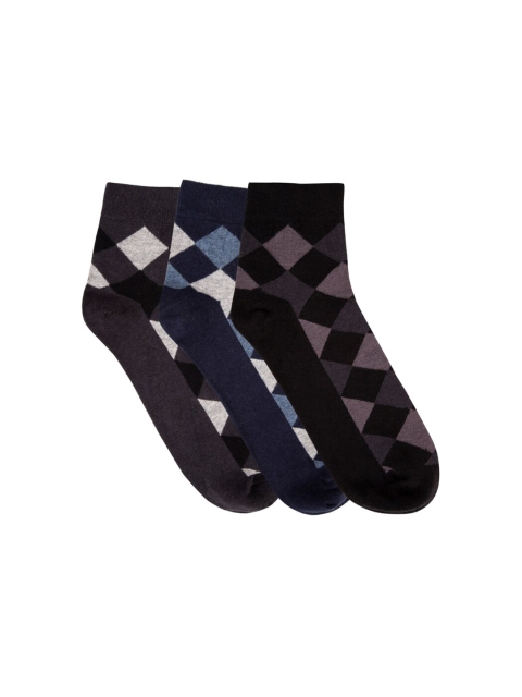 

N2S NEXT2SKIN Men Pack Of 3 Assorted Ankle-Length Cotton Socks
