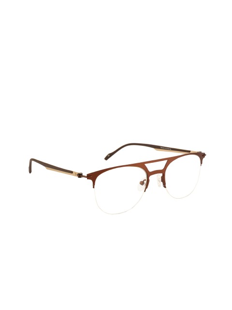

Ted Smith Unisex Brown Half Rim Round Frames
