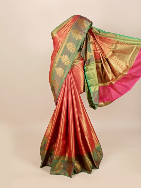

Pothys Magenta & Green Floral Zari Art Silk Saree