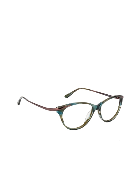 Ted Smith Women Brown & Turquoise Blue Full Rim Cateye Frames TSO-TSL3008_C3