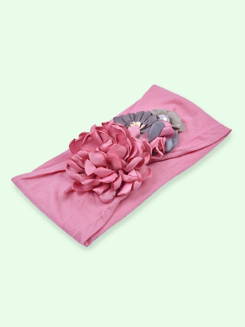 

AQUASTREET Girls Pink & Grey 3D Floral Embellished Silk Hairband