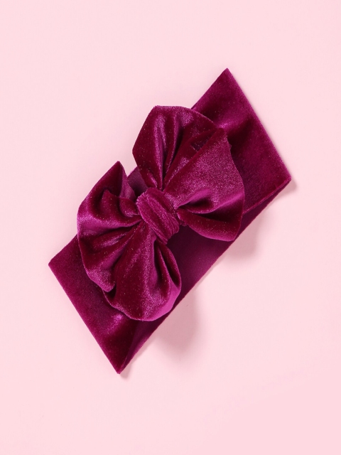 

AQUASTREET Girls Purple Velvet Big Bowknot Embellished Hairband