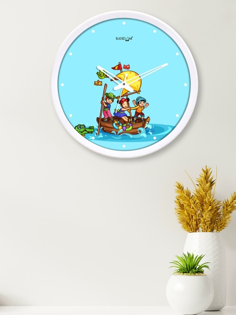 

RANDOM Blue & Yellow Printed Contemporary Wall Clock