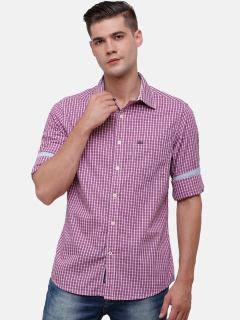 

Double Two Men Pink Nuvo Slim Fit Checked Pure Cotton Casual Shirt