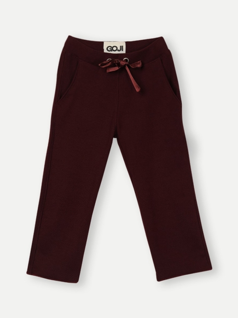 

GOJI Girls Burgundy Solid Track Pants