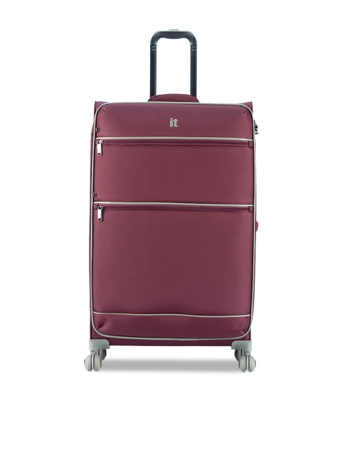 

IT luggage Maroon Solid Soft-Sided Large Trolley Suitcase