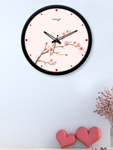 

RANDOM Pink & Black Printed 30 cm Analogue Contemporary Wall Clock