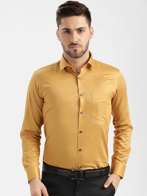 

V2 Value & Variety Men Mustard Slim Fit Printed Casual Shirt