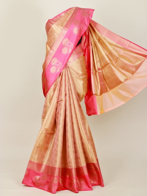 

Pothys Peach-Coloured & Gold Woven Design Art Silk Banarasi Saree