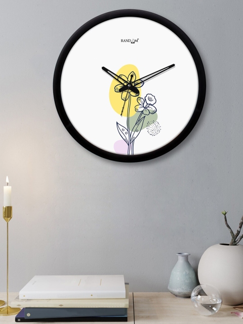 

RANDOM White & Yellow Printed 30 cm Analogue Contemporary Wall Clock