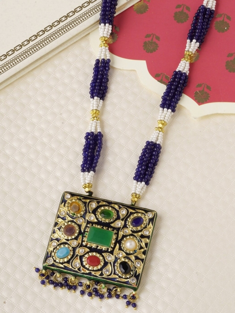 

Tistabene Gold-Toned & White Gold-Plated Enamelled Necklace