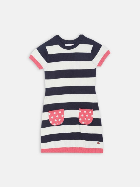 

ELLE White Striped Sweater Dress