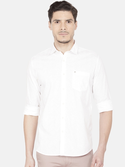 

Oxemberg Men White Slim Fit Cotton Casual Shirt