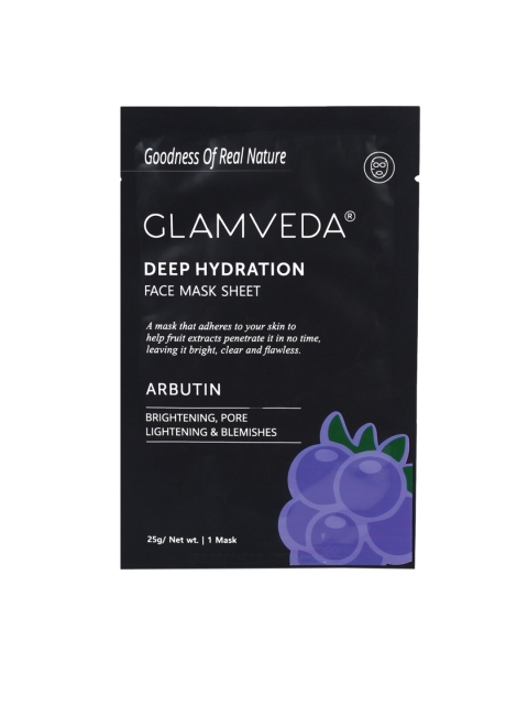 

GLAMVEDA Women Black Arbutin Anti Pigmentation Korean Sheet Mask