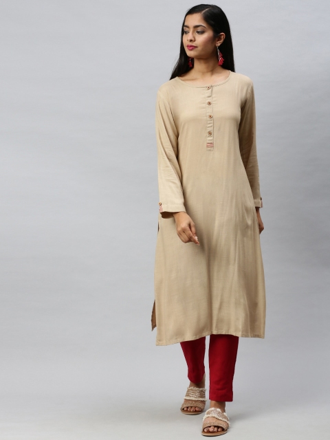 

Soch Women Beige Thread Work Kurta