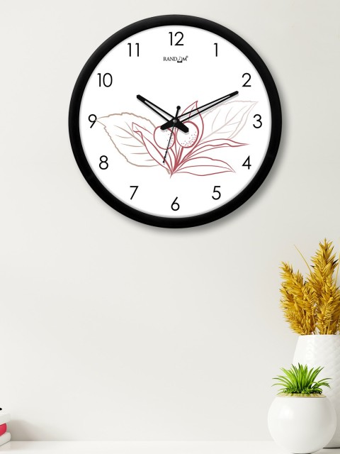 

RANDOM White & Red Printed Contemporary Wall Clock