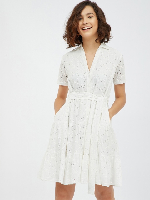 

Femella White Shirt Dress with Belt