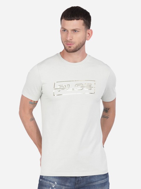 

883 Police Men Grey Typography Printed T-shirt