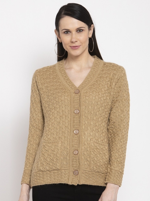 

VANYA Women Tan Cable Knit Cardigan