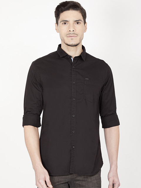 

Oxemberg Men Black Slim Fit Casual Shirt