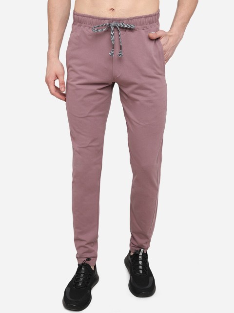 

JADE BLUE Men Pink Solid Slim-Fit Track Pants