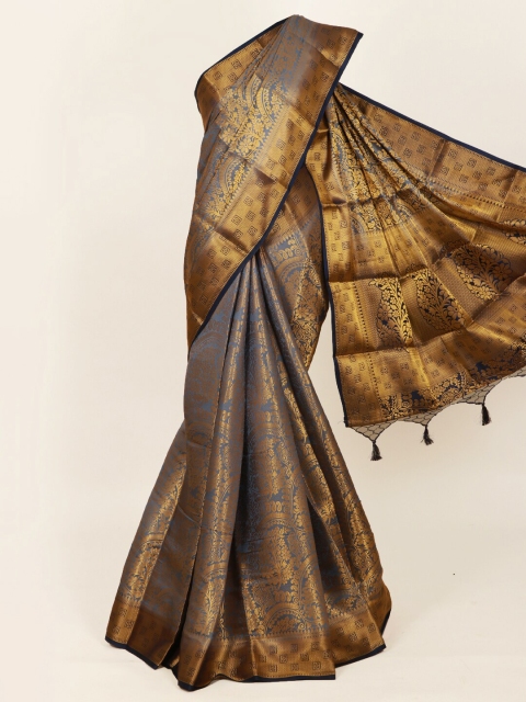 

Pothys Grey Floral Zari Art Silk Banarasi Saree