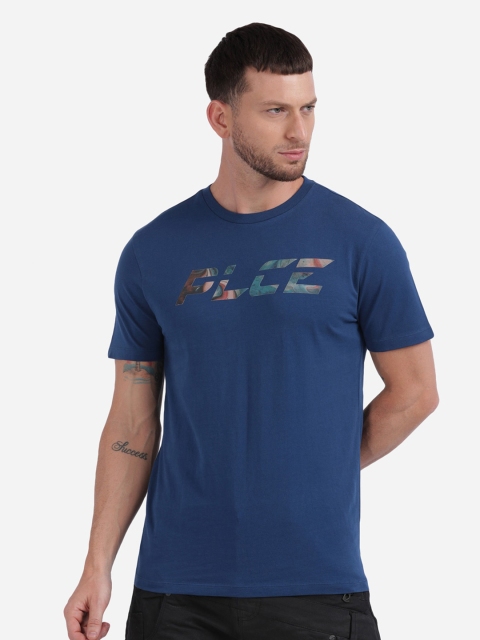 

883 Police Men Navy Blue Typography Printed T-shirt