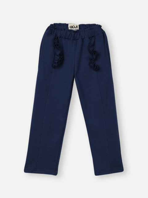 

GOJI Girls Navy Blue Frills Trousers