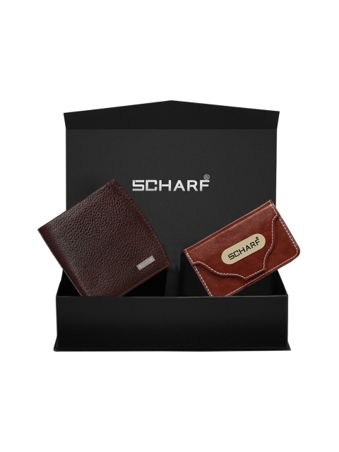 

SCHARF Men Brown Textured Genuine Leather Accessory Gift Set